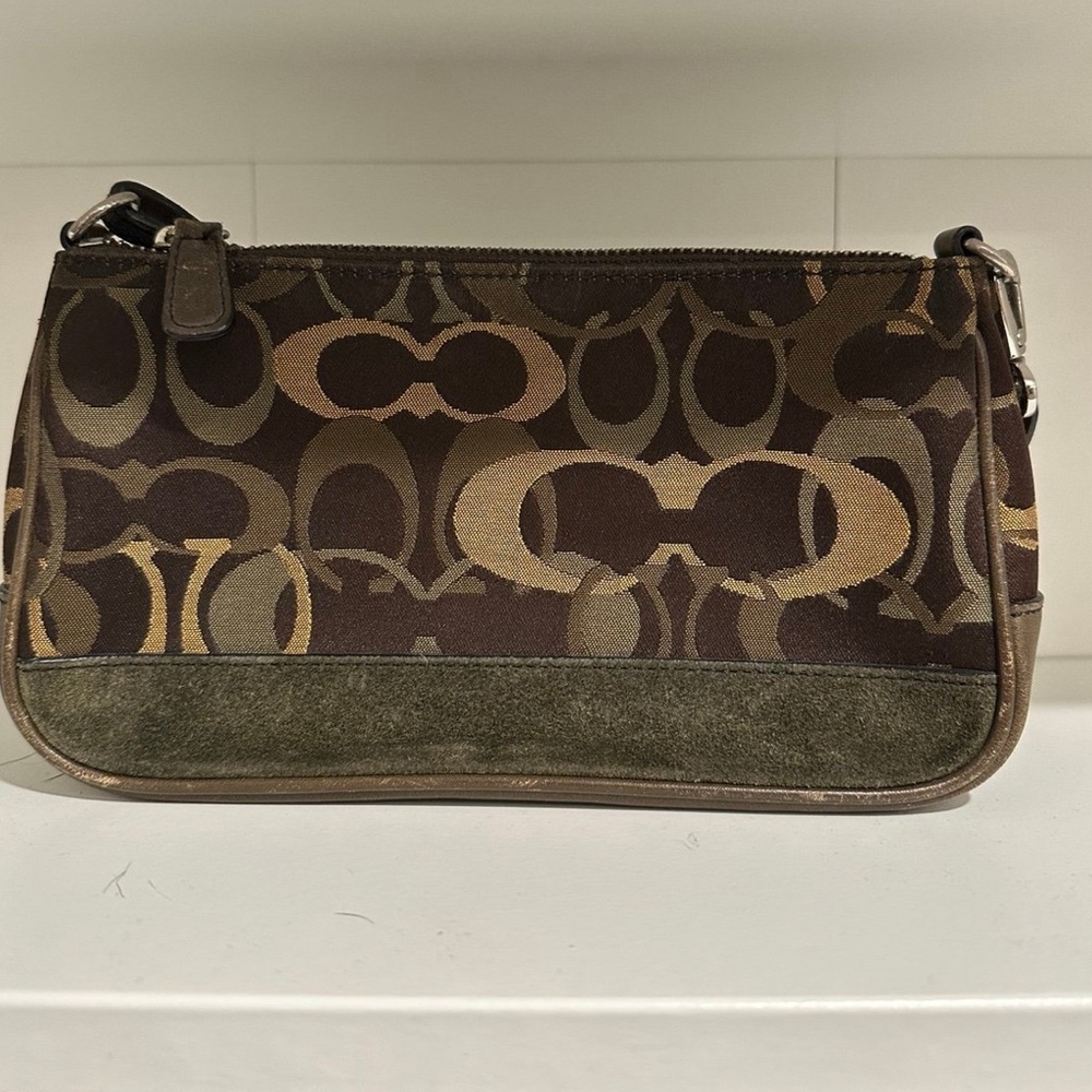 SOLD - Y2K Vintage Coach Brown Optic Monogram Demi Mini Bag 7027